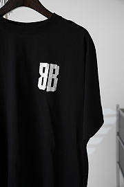 Balenciaga Women Glitter Tape Type Large Fit T-Shirt in Black Dry Jersey - 3