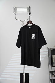 Balenciaga Women Glitter Tape Type Large Fit T-Shirt in Black Dry Jersey - 2