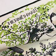 Hermes Equateur Triangle Cashmere and Silk Blanc/Vert/Anthracite - 208x99cm - 5