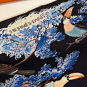 Hermes Equateur Triangle Cashmere and Silk Bleu Marine/Bleu Cobalt/Naturel - 208x99cm - 3