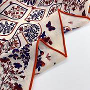 Hermes Plantes Officinales Triangle Cashmere and Silk Naturel/Encre/Orange - 208x99cm - 2