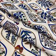 Hermes Plantes Officinales Triangle Cashmere and Silk Blanc/Bleu Jean/Vert - 208x99cm - 6