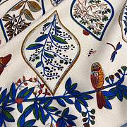 Hermes Plantes Officinales Triangle Cashmere and Silk Blanc/Bleu Jean/Vert - 208x99cm - 3