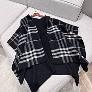 Burberry Cashmere Hooded Cape in Oxblood Black - 176x120cm - 3