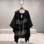 Burberry Cashmere Hooded Cape in Oxblood Black - 176x120cm - 2