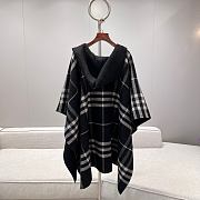 Burberry Cashmere Hooded Cape in Oxblood Black - 176x120cm - 6