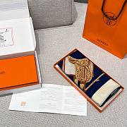Hermes Equipements a Cheval Sur l'Elegance Scarf 70 Bleu Marine/Blanc/Alezan - 66x66cm  - 6