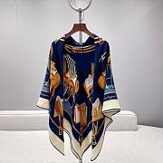 Hermes Equipements a Cheval Sur l'Elegance Scarf 70 Bleu Marine/Blanc/Alezan - 66x66cm  - 2