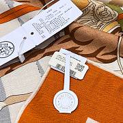 Hermes Equipements a Cheval Sur l'Elegance Scarf 70 Orange Cuit/Mastic/Bouton D'or - 66x66cm - 3