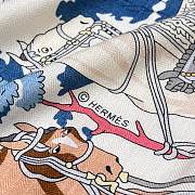 Hermes Equipements a Cheval Sur l'Elegance Scarf 70 Gris Perle/Bois De Rose/Ardoise - 66x66cm - 4