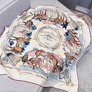 Hermes Equipements a Cheval Sur l'Elegance Scarf 70 Gris Perle/Bois De Rose/Ardoise - 66x66cm - 5