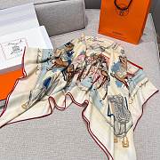 Hermes Equipements a Cheval Sur l'Elegance Scarf 70 Gris Perle/Bois De Rose/Ardoise - 66x66cm - 2
