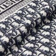 Dior Oblique Scarf Ecru and Navy Blue Cashmere - 195x46.5cm - 6