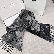 Loewe Scarf In Wool and Cashmere Black/White - 180x38cm - 3