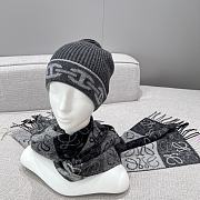 Loewe Scarf In Wool and Cashmere Black/White - 180x38cm - 4