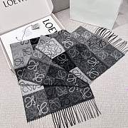 Loewe Scarf In Wool and Cashmere Black/White - 180x38cm - 5