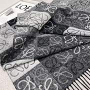 Loewe Scarf In Wool and Cashmere Black/White - 180x38cm - 6