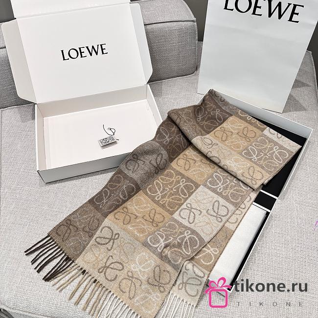 Loewe Scarf In Wool and Cashmere White/Beige - 180x38cm - 1