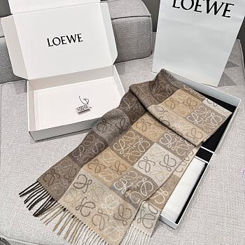 Loewe Scarf In Wool and Cashmere White/Beige - 180x38cm