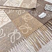 Loewe Scarf In Wool and Cashmere White/Beige - 180x38cm - 6