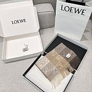 Loewe Scarf In Wool and Cashmere White/Beige - 180x38cm - 5