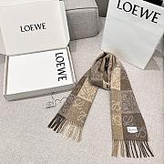 Loewe Scarf In Wool and Cashmere White/Beige - 180x38cm - 3