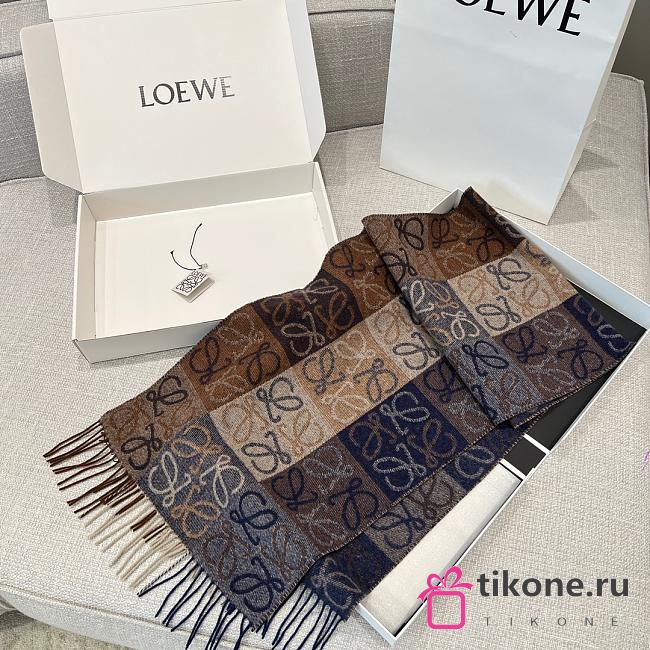 Loewe Scarf In Wool and Cashmere Brown - 180x38cm - 1