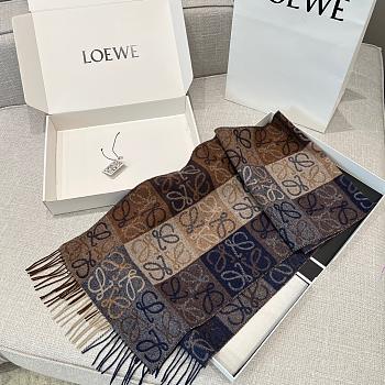 Loewe Scarf In Wool and Cashmere Brown - 180x38cm