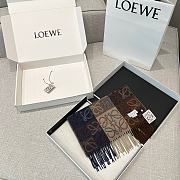 Loewe Scarf In Wool and Cashmere Brown - 180x38cm - 5