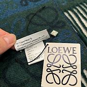 Loewe Scarf In Wool and Cashmere Blue/Green- 180x38cm - 5