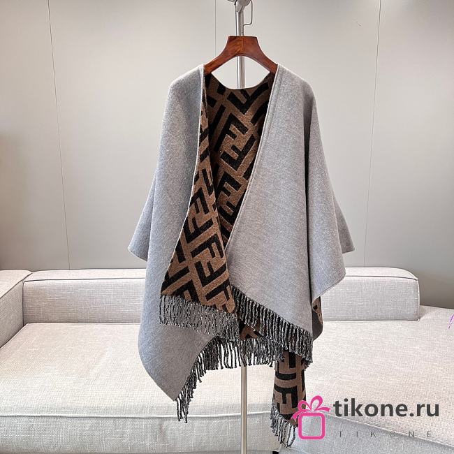 Fendi FF Poncho Multicolour Gray - 145x140cm - 1