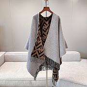 Fendi FF Poncho Multicolour Gray - 145x140cm - 6