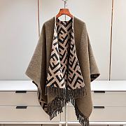 Fendi FF Poncho Multicolour Khaki - 145x140cm - 1