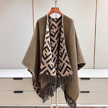 Fendi FF Poncho Multicolour Khaki - 145x140cm