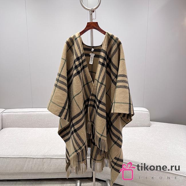 Burberry Check Wool Cashmere Cape - 130x130cm - 1