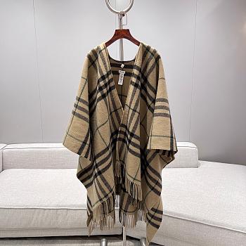 Burberry Check Wool Cashmere Cape - 130x130cm