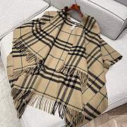 Burberry Check Wool Cashmere Cape - 130x130cm - 6