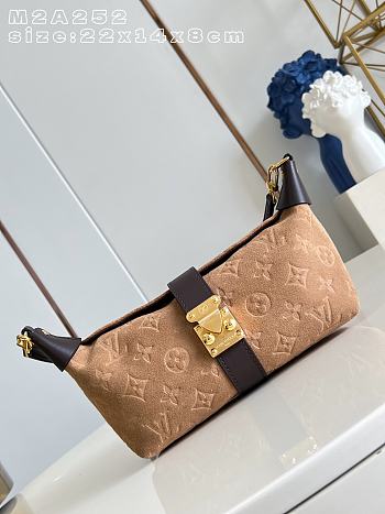 LV Pochette Mia Suede Beige Trench M2A252 - 22x14.5x8cm 