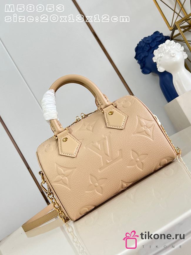 LV Speedy Bandoulière 20 Monogram Empreinte Hazelnut M29977 - 20.5x13.5x12cm - 1