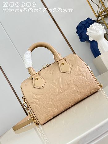 LV Speedy Bandoulière 20 Monogram Empreinte Hazelnut M29977 - 20.5x13.5x12cm
