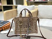 Chloe Small Summer Banana East-West Tote Bag With Strap in Raffia Summery Beige - 27x18x9cm - 1