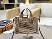 Chloe Small Summer Banana East-West Tote Bag With Strap in Raffia Summery Beige - 27x18x9cm - 3