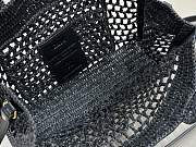 Chloe Small Summer Banana East-West Tote Bag With Strap in Raffia Black - 27x18x9cm - 2