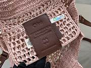 Chloe Small Summer Banana East-West Tote Bag With Strap in Raffia Pink - 27x18x9cm - 6