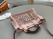 Chloe Small Summer Banana East-West Tote Bag With Strap in Raffia Pink - 27x18x9cm - 5