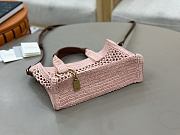 Chloe Small Summer Banana East-West Tote Bag With Strap in Raffia Pink - 27x18x9cm - 4