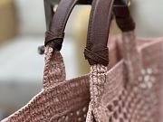 Chloe Small Summer Banana East-West Tote Bag With Strap in Raffia Pink - 27x18x9cm - 2