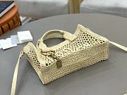 Chloe Small Summer Banana East-West Tote Bag With Strap in Raffia Beige - 27x18x9cm - 2