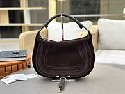 Chloe Marcie Shoulder Bag in Suede Leather Chocolate - 37x25x9.5cm - 1
