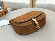 Chloe Marcie Shoulder Bag in Suede Leather Brown - 37x25x9.5cm - 4